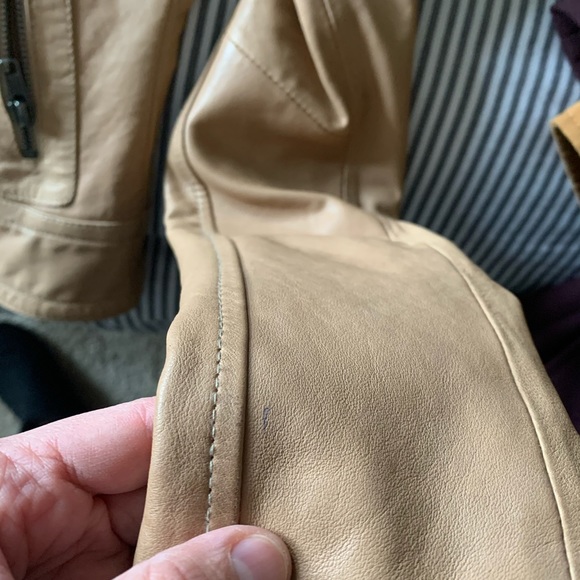 MACKAGE KENYA LEATHER JACKET- Color Nude XXS - Picture 5 of 6